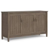 Simpli Home - Lev Wide Storage Cabinet - Smoky Brown