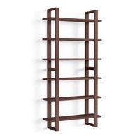 Burrow - Index Hardwood 6-Shelf Bookshelf - Walnut