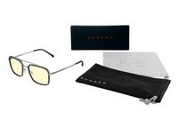 GUNNAR - Barron Computer Glasses with Blue Light Reduction, Amber Lenses - Silver