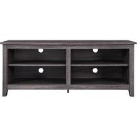 Walker Edison - Modern 58&quot; Wood Open Storage TV Stand for Most TVs up to 65&quot; - Charcoal