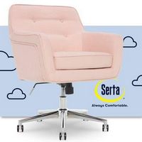 Serta - Ashland Memory Foam & Twill Fabric Home Office Chair - Blush Pink