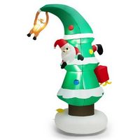 Costway - 8FT Inflatable Christmas Tree with Santa Claus, Blowup Holiday Decoration - Multicolor