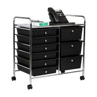 Mind Reader - Rolling Cart with Drawers, Utility Cart, Craft Storage, Kitchen, Metal, 24.25"L x 1...