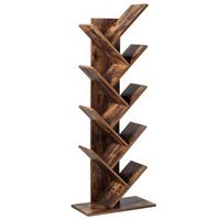 Costway Tree Bookshelf 8-Tier Bookcase Free Standing Book Rack Display Stand - Brown
