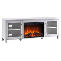 Quincy Log Fireplace TV Stand for TVs up to 75&quot;