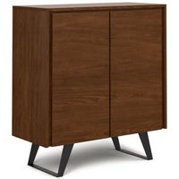 Simpli Home - Lowry Medium Storage Cabinet - Walnut Veneer