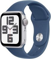 Apple Watch SE 2nd Generation (GPS) 40mm Aluminum Case with Denim Sport Band - M/L - Silver - (2024)