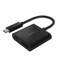 Belkin - USB-C to HDMI Adapter + USBC Charging Port,  4K UHD Video, 60W Passthrough Power - Black