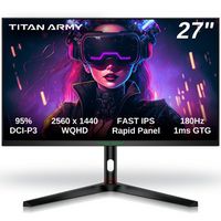 Titan-army - P27A2R 27" Gaming Monitor, 2K Fast IPS QHD 2560x1440p, 180Hz 1ms GTG, Adaptive-Sync,...