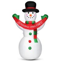 Costway - 6 FT Inflatable Christmas Snowman w/ LED Lights Blow Up Outdoor Yard Decoration - Multi...