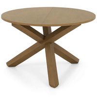 Costway 47" Round Dining Table with Solid Acacia Wood Legs for 4-6 Person for Kitchen - Natural
