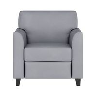Alamont Home - Hercules Diplomat Contemporary Leather/Faux Leather Reception Chair - Gray