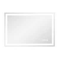 LOVMOR - 36 x 24 Inches Tempered Glass LED Bathroom Mirror with Anti-Fog &amp; 3-Color Dimmable Light...
