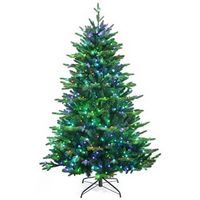 Costway - 6ft App-Controlled Pre-lit Christmas Tree Multicolor Lights w/ 15 Modes - Green