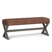 Simpli Home - Salinger Large Ottoman Bench - Distressed Saddle Brown