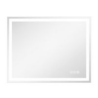 LOVMOR - 36 x 28 Inches Tempered Glass LED Bathroom Mirror with Anti-Fog &amp; 3-Color Dimmable Light...