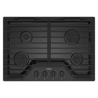 Whirlpool - 30&quot; Built-In Gas Cooktop with EZ-2-Lift Hinged Cast-Iron Grates - Black