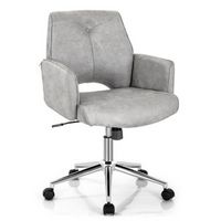 Costway - Leisure Hollow Mid-Back Adjustable Task Chair with Armrests - Grey