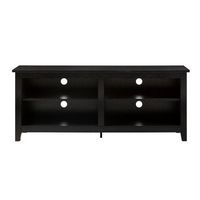 Walker Edison - Modern 58&quot; Wood Open Storage TV Stand for Most TVs up to 65&quot; - Black