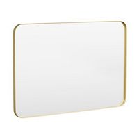 LOVMOR - 48 in. W x 32 in. H Tempered Glass Rounded Rectangle Framed Wall-Mounted Bathroom Vanity...