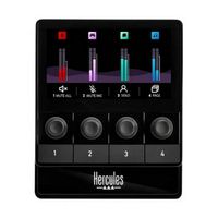 Hercules - Stream 100, Audio Mixer for Content Creators, Streaming and Gaming - Black