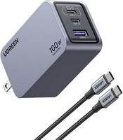 UGREEN - Nexoede Pro 100W USB-C Charger Set, PPS 3-Port Compact Foldable GaN Charger for MacBook ...