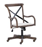 Linon Home Décor - Hammond Rustic Bentwood Office Chair With Arms - Beige