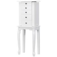 Costway - Jewelry Cabinet Storage Chest Standing Organizer Mirror - White
