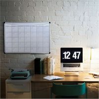 Floortex - Viztex Lacquered Steel Magnetic Monthly Planner Dry Erase Board with an Aluminium Fram...