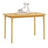 Costway 48'' Wooden Dining Table Rectangular Farmhouse Kitchen with Solid Rubber Wood Legs - Natural