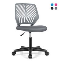 Costway Height-adjustable Ergonomic Kids Desk Chair with Universal Casters Working Chair - Grey