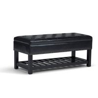 Simpli Home - Lomond Storage Ottoman Bench - Midnight Black