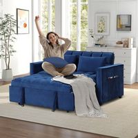 Bestier Comfortable Sofa Bed - Multi-functional Sofa Bed with Cup Holder and USB Port - Blue