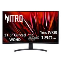 Acer - Nitro Gaming 31.5&quot; Curved WQHD 180Hz 1ms FreeSync Premium Gaming Monitor (DisplayPort, HDM...