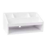 Martha Stewart - Weston Premium Engineered Wood Home Office Desktop Organizer in White Finish - W...