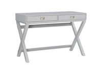 Linon Home Décor - Penrose Two-Drawer Campaign-Style Writing Desk - Gray