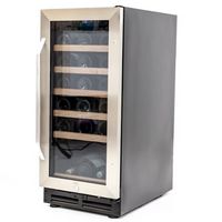 Avanti - Wine Cooler with Wood Accent Shelving, 30 Bottle Capacity, in Stainless Steel