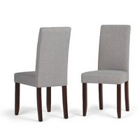 Simpli Home - Acadian Parson Polyester Fabric Dining Chairs (Set of 2) - Dove Gray