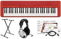 Casio - CT-S1RD EPA 61 Key Keyboard with Stand, AC Adapter, Headphones, and Software - Red