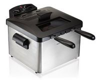 Hamilton Beach - 12 Cup Professional-Style Deep Fryer with 2 Baskets - Silver/Black