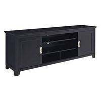 Walker Edison - Traditional Sliding Door TV Stand Cabinet for Most TVs Up to 78&quot; - Black