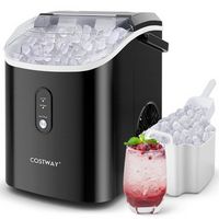 Costway Countertop Ice Maker with Soft Chewable Pellet Ice  Ready in 6 Mins Black - Black