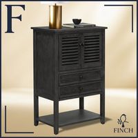 Finch - Webster 2-Drawer and 2-Door Storage Cabinet - Dark Gray