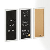 Martha Stewart - Everette White Woodgrain Framed Cork/Chalk/Letter Board Set with Accessories - 2...