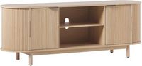 Modern Reeded 60” TV Stand with Open and Concealed Storage