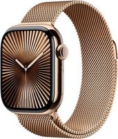 Apple Watch Series 10 (GPS+Cellular) 42mm Titanium Case with Gold Milanese Loop - Gold - (2024)