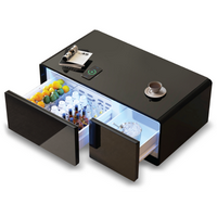 Livtab - Smart Coffee Table with Refrigeration, Freezer Drawer, Wireless Charging, Bluetooth Spea...