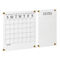 Martha Stewart - Grayson Premium Acrylic Monthly Wall Calendar and Notes Board - Clear/Black