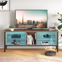 LED Gaming Entertainment Center with Shelves for TVs up to 70"