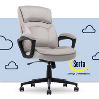 Serta - Comfort Classic Mid-Back Executive Soft Velvet Office Chair - Taupe